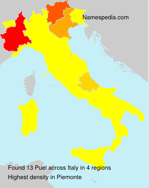 Surname Puel in Italy Surname Puel in Italy