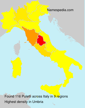 Surname Puletti in Italy Surname Puletti in Italy