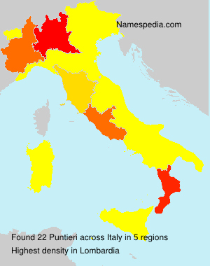 Surname Puntieri in Italy Surname Puntieri in Italy