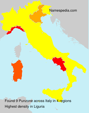 Surname Punzone in Italy Surname Punzone in Italy