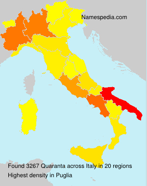 Surname Quaranta in Italy Surname Quaranta in Italy
