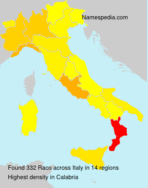 Surname Raco in Italy Surname Raco in Italy