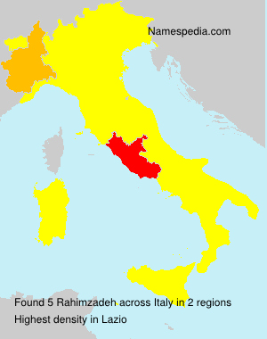Surname Rahimzadeh in Italy Surname Rahimzadeh in Italy