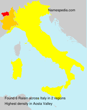 Surname Raisin in Italy Surname Raisin in Italy