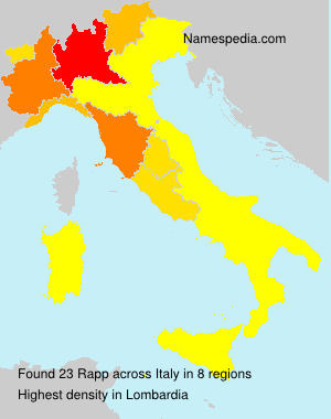 Surname Rapp in Italy Surname Rapp in Italy