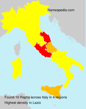 Surname Raptis in Italy Surname Raptis in Italy