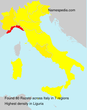 Surname Razeto in Italy Surname Razeto in Italy