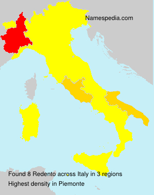Surname Redento in Italy Surname Redento in Italy