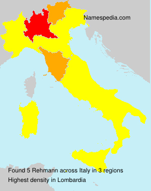 Surname Rehmann in Italy Surname Rehmann in Italy