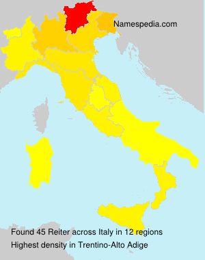 Surname Reiter in Italy Surname Reiter in Italy