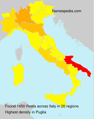 Surname Resta in Italy Surname Resta in Italy