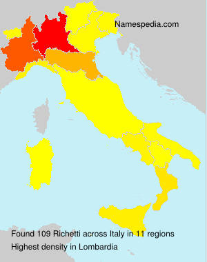 Surname Richetti in Italy Surname Richetti in Italy