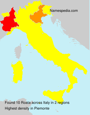 Surname Roata in Italy