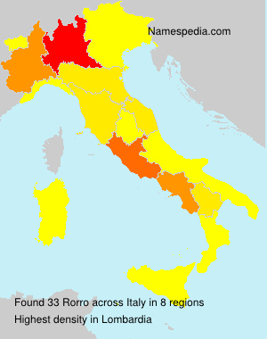 Surname Rorro in Italy Surname Rorro in Italy