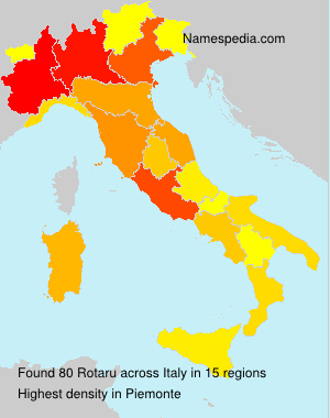 Surname Rotaru in Italy Surname Rotaru in Italy