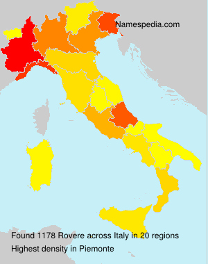 Surname Rovere in Italy Surname Rovere in Italy