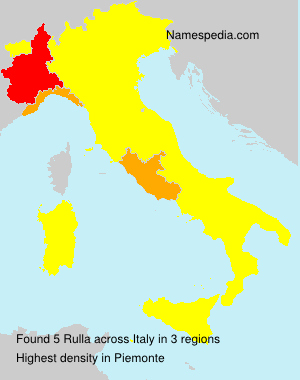 Surname Rulla in Italy Surname Rulla in Italy