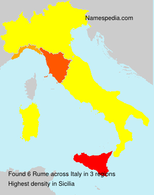 Surname Rume in Italy Surname Rume in Italy