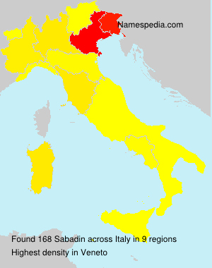 Surname Sabadin in Italy Surname Sabadin in Italy