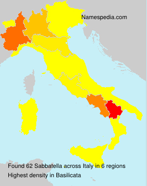 Surname Sabbatella in Italy Surname Sabbatella in Italy