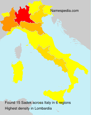 Surname Sadek in Italy Surname Sadek in Italy