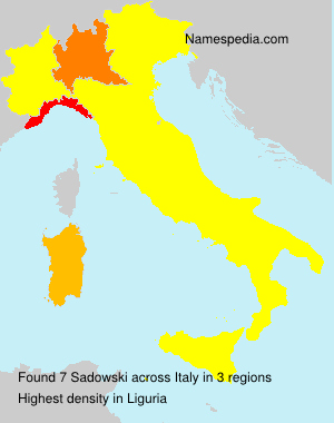 Surname Sadowski in Italy Surname Sadowski in Italy