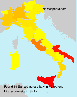 Surname Sances in Italy Surname Sances in Italy