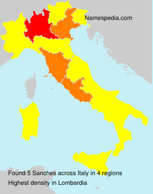 Surname Sanches in Italy Surname Sanches in Italy