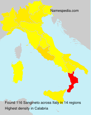 Surname Sangineto in Italy Surname Sangineto in Italy
