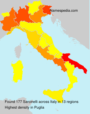 Surname Sarcinelli in Italy Surname Sarcinelli in Italy