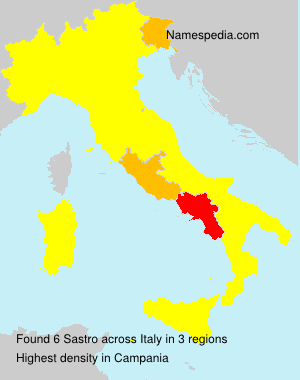 Surname Sastro in Italy Surname Sastro in Italy