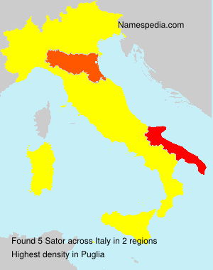 Surname Sator in Italy Surname Sator in Italy