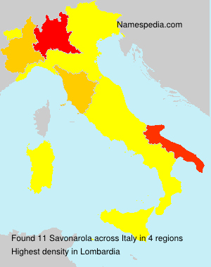 Surname Savonarola in Italy Surname Savonarola in Italy