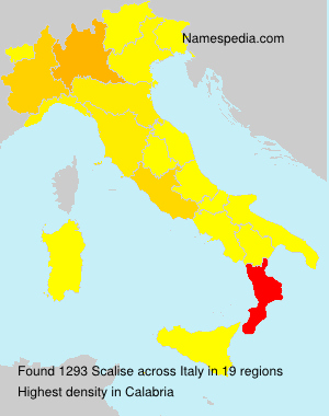 Surname Scalise in Italy Surname Scalise in Italy