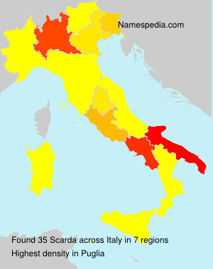 Surname Scarda in Italy Surname Scarda in Italy