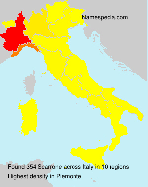 Surname Scarrone in Italy Surname Scarrone in Italy