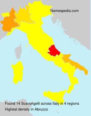 Surname Scavongelli in Italy Surname Scavongelli in Italy