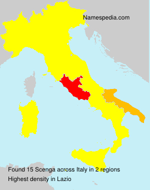 Surname Scenga in Italy Surname Scenga in Italy
