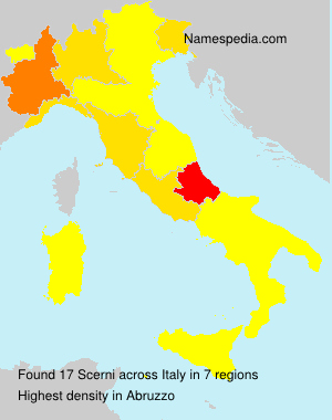 Surname Scerni in Italy Surname Scerni in Italy