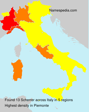 Surname Scherrer in Italy Surname Scherrer in Italy