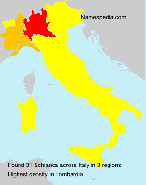 Surname Schianca in Italy Surname Schianca in Italy
