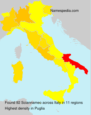Surname Sciannameo in Italy