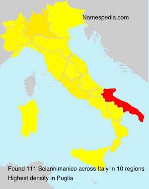 Surname Sciannimanico in Italy Surname Sciannimanico in Italy