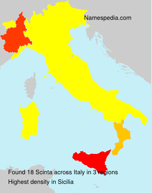 Surname Scinta in Italy Surname Scinta in Italy