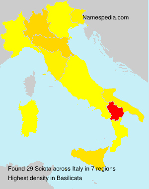 Surname Sciota in Italy Surname Sciota in Italy