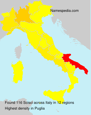 Surname Scisci in Italy Surname Scisci in Italy