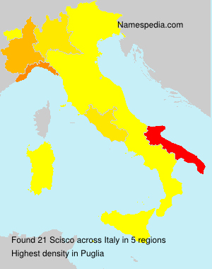 Surname Scisco in Italy Surname Scisco in Italy