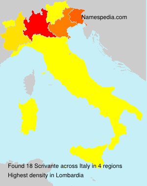 Surname Scrivante in Italy Surname Scrivante in Italy