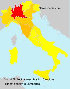 Surname Seck in Italy Surname Seck in Italy