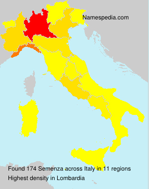Surname Semenza in Italy Surname Semenza in Italy